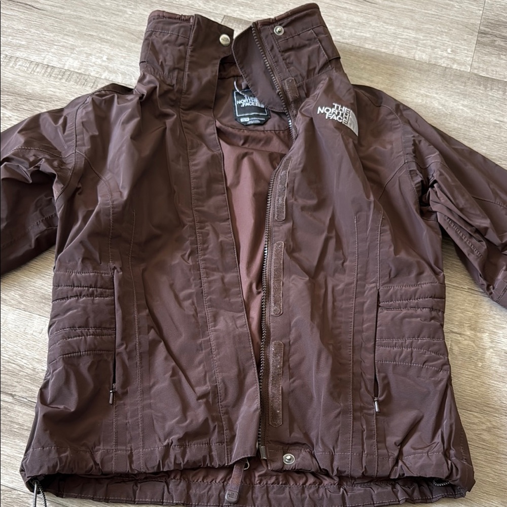 The North Face Brown Raincoat Weather-Resistant High Collar